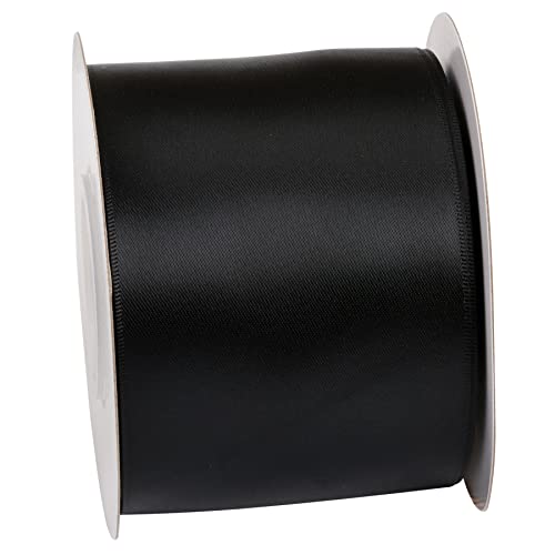 Ribbonitlux 75mm Wide Double Face Satin Ribbon 22 Meters (030-Black, Set for Bow Party Decor, Sewing Applications, Wedding and Craft - Image 3