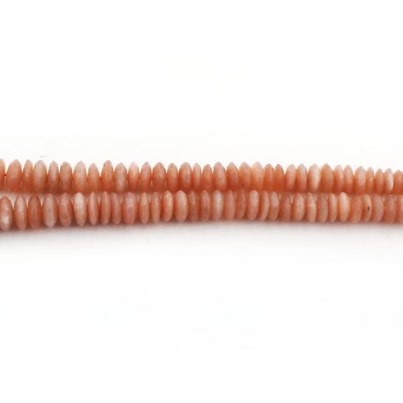 Pierre de lune pêche facettée LKBEADS pour créer vos colliers d'été élégants de 14" mini