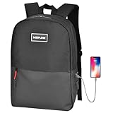 MZIPLINE Backpack Bag-Smell Proof-Classics Casual Travel Daypack Travel bags for College Student Men & Women Work (Black/Black)
