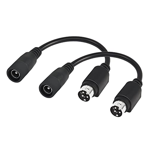 GINTOOYUN 2 STÜCKE Rundes 4-poliges DVR-Kabel DC5,5 mm × 2,1 mm Buchse auf rundes 4-poliges Stromumwandlungskabel für Festplatten-Videorecorder, POS-Belegdrucker, Scan-Code-Pistole usw.
