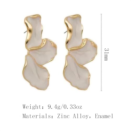Irregular Petal Earring For Women Stainless Steel Unique Statement Flower Dangle Earrings Trendy Jewelry Gift - Image 3