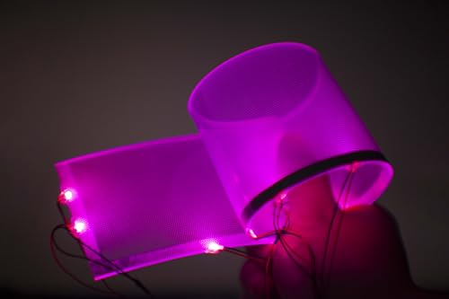 Image of [ Rectangular ] for Master Chief Helmet Lamp Titan Lamp Batman led Light Decorations Flexible Helmet Lights Cosplay DIY kit RGB Superhero for Men Gifts Pink