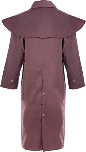 Acerugs Mens Oil Cloth Oilskin Western Australian Waterproof Duster Coat Jacket (Brown, Large) #TOP4
