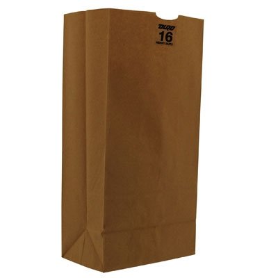 Duro Hilex 80064 Paper Heavy Husky Duty Grocery Bag, 7-3/4" Length x 4-11/16" Width x 16" Height, Brown (Pack of 500)