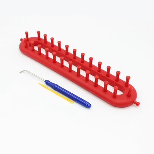 Rectangle Knitting Loom Set Plastic Rectangle Crochet Hook with Needles Weaving Tool Set DIY Crocheting Handmade Craft Kit Long Looms Scarf Sweater Shawl Stitch Knit Blankets(Color:26cm)