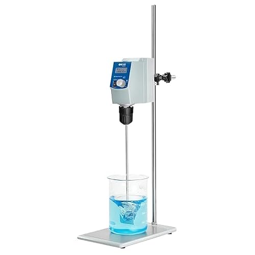 ONiLAB Electric Overhead Stirrer, LCD Digital Overhead Stirrer Mixer with Stirring Rod and Stand，Powerful 70L ，100000 mPas ， 50~1100RPM （Stand Included), Dark Blue