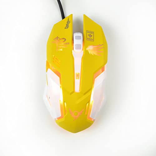 Greshare Gaming Mouse,7 Colors Backlit Optical Game Mice Ergonomic Usb Wired With 2400 Dpi And 6 Buttons 4 Shooting For Computer/Win/Mac/Linux/Andriod/Ios. (Yellow) #TOP13