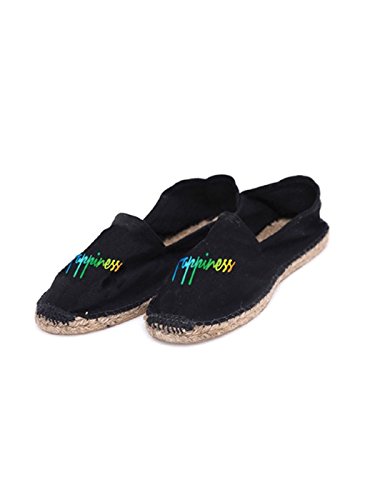 scarpa estiva in cotone HAPPINESS Espadrillas Donna Logo 37, Nero MainApps