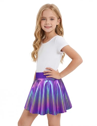 Image of Gnainach Girls Skorts High Waist Athletic Skirts with Shorts Stretchy Activewear for Teens Kids Performance Tennis