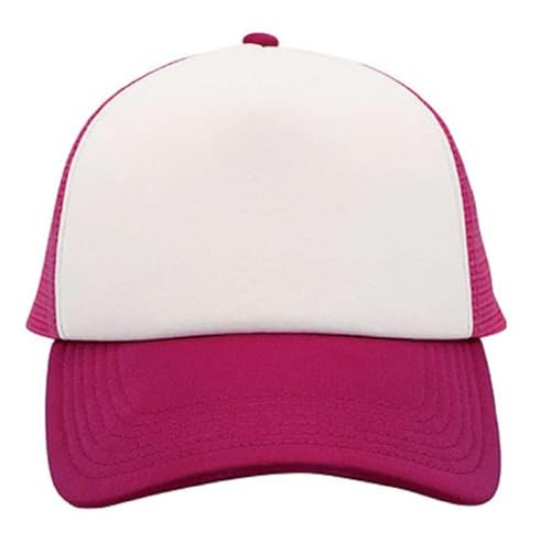 Image of NYFASHION101 Plain Mesh Trucker Hat - Breathable 6-Panel Daily Snapback Cap, Customizable Ideal for DIY Embroidery & Patches