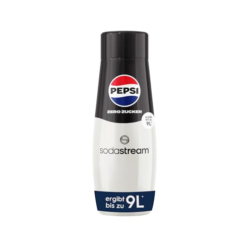 SodaStream Sirup Pepsi Zero Zucker – 1x Flasche ergibt 9 Liter Fertiggetränk, Sekundenschnell zubereitet und immer frisch, Cola free 440 ml, 1er Pack