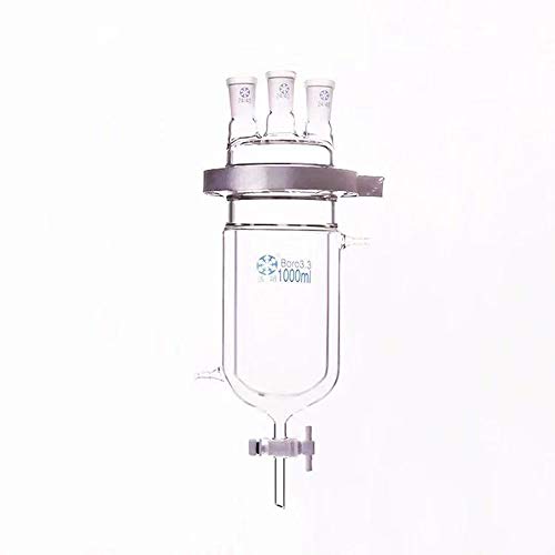 Double-Layer Cylindrical Circular Bottom Three-Port Reactor Bottle (1000ml)