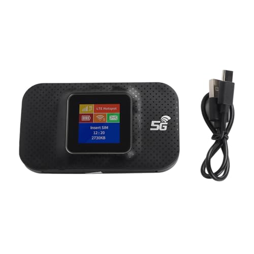 Image of Mobile WiFi Hotspot Router 4G Portable WiFi 1.44in Color Screen Mobile Hotspot Router with Micro SIM Card Slot for Phone Tablet Laptop (Black)