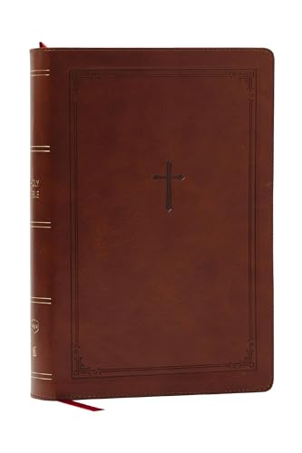 Image of NKJV Giant Print End-of-Verse Reference Bible, Brown Leathersoft, Red Letter, Comfort Print: Holy Bible