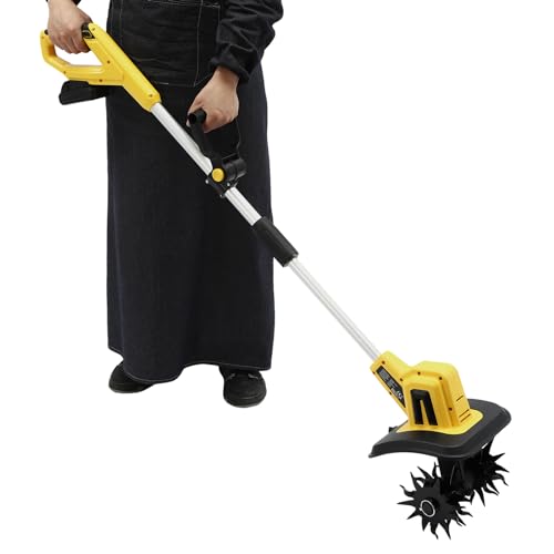 Small Cordless Tiller Cultivator, Electric Garden Tiller w/270 RPM, Battery Powered Garden Cultivator, Portable Handheld Electric Tiller for Lawn,Yard,Soil Cultivation