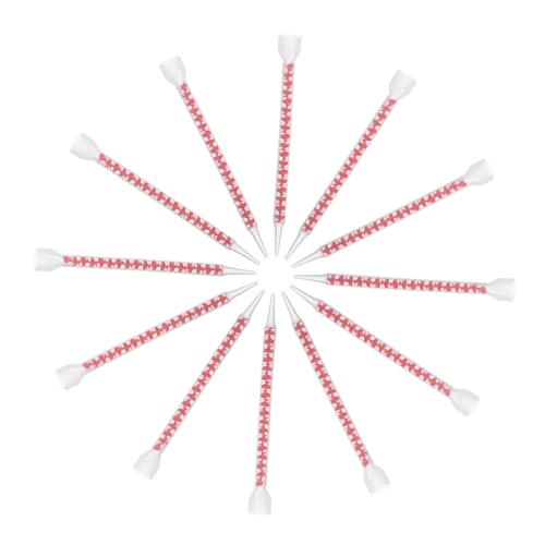 VILLCASE 12 Piezas Boquillas Mezcladoras Espirales Reutilizables para Adhesivo Tubos Mezcladores Estáticos para Relleno de Juntas y Bricolaje Doméstico