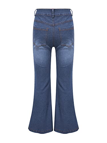 CHICTRY Girls Bell Bottom Denim Jeans Slit Hem Flared Long Pants Casual Wide Leg Denim Pants2