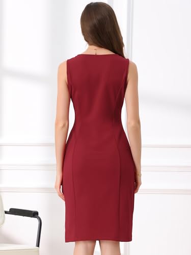 Image of Allegra K Women's Work Sheath Dress Sleeveless Business Office Pencil Dresss