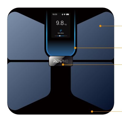 RENPHO Báscula inteligente para peso corporal con 18 métricas, báscula de grasa corporal con pantalla TFT LCD, báscula Wi-Fi con IMC, grasa corporal y masa muscular, recargable, Elis Nova