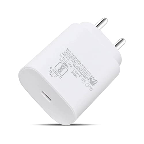 Image of for Samsung 25W Type C Original Wall Charger Adapter Cellular Phone Super Fast Charging Travel Adaptor for F14,M14,A14,A34,M34,F34,F54,A54 Ka Travel Quick PD Charge 25 Watt, White