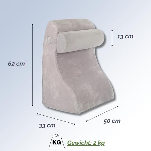 Relivy - Lesekissen mit Memory-Schaum | Ergonomisches Rücken- & Keilkissen für Bett, Sofa & Couch | Orthopädisches Stützkissen gegen Rückenschmerzen & Verspannungen