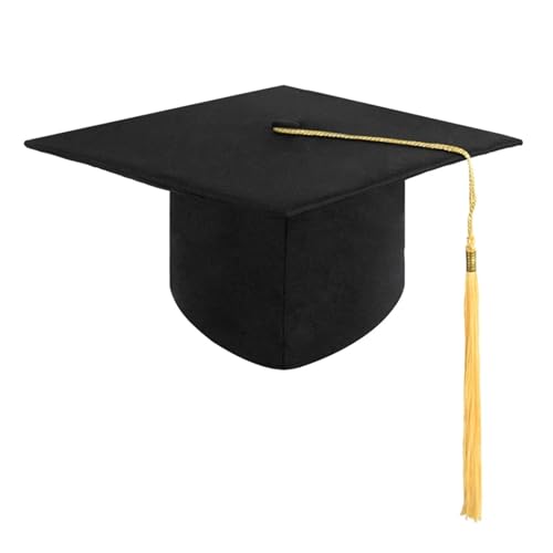 GSCLZ Doktorhut Bachelor-Abschlusskappen for Erwachsene mit Quasten, Universitäts-Bachelor-Master-Doktor-Akademische Mütze for Abschlussfeier, Party-Dekoration Graduation Hat(Color:Yellow)
