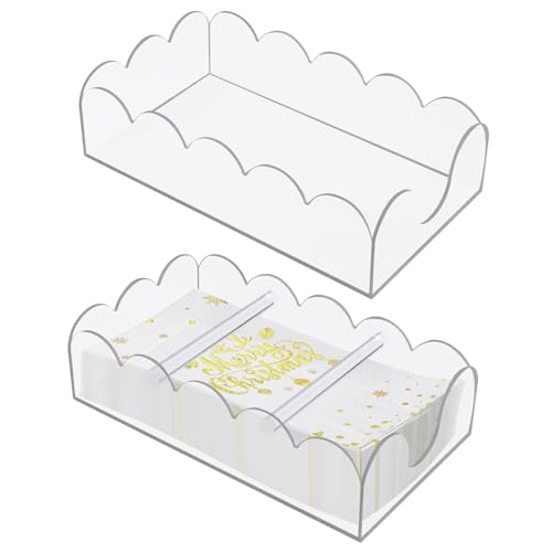 HOMMDECO Guardanapo acrílico transparente plano para convidados, bandeja de armazenamento para casa de banho, cozinha, sala de jantar, casamento, hotel, festa, escritório e decoração de casa (13 x 23