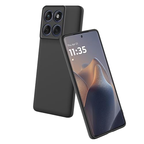 Image of Back Cover Compatible with Motorola Moto Edge 70 5G | Full Camera Protection | Premium Liquid Silicon Case | Flexible Bumper Case for Motorola Moto Edge 70 5G (Black)