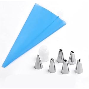 8 stks/set siliconen gebak tas tips icing piping nozzle crème herbruikbare banketzakken + 6nozzle fondant mallen cake…