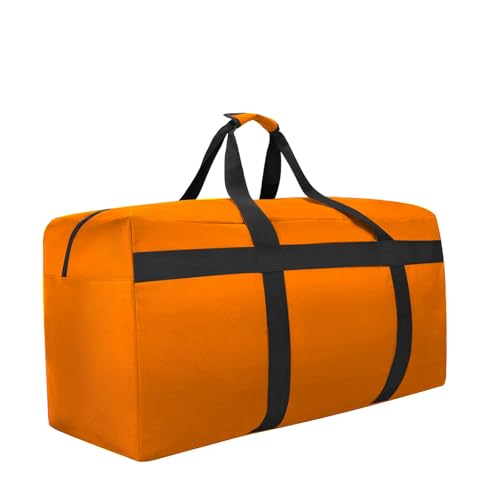 Extra Large Duffle Bag Heavy Duty Duffle Bag for Men Travel, Overnight Camping, Moving, Storage and More (Orange, 150L)
