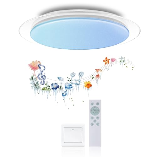 OFFDARKS LED �V�[�����O���C�g 6�� 40W �X�s�[�J�[���� Bluetooth RGB ������� �V��Ɩ���� �������F ��?�x �����R���t�� RGB�J���[ ���͋C���C�g ���y�Đ� �������@�\ ��铔 �����F �ȃG�l �ߓd �H���s�v �ȒP���