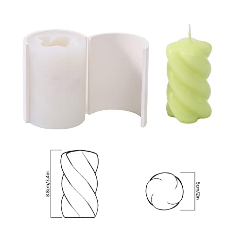 Moule à bougie torsadée géométrique en silicone Nicole pour déco