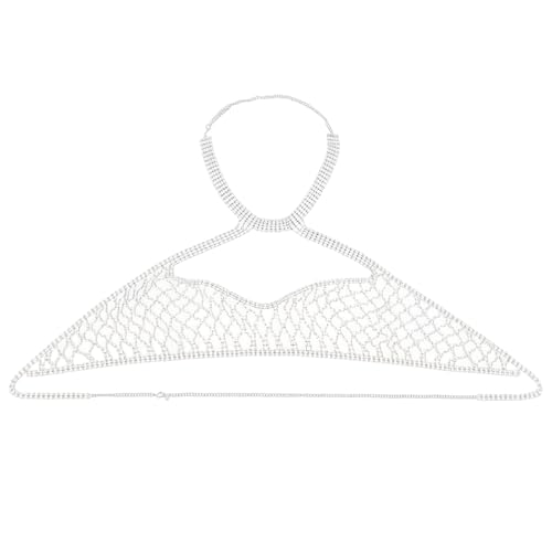 Brasier con diamantes de imitación exclusivo top de fiesta con acabado de joyería