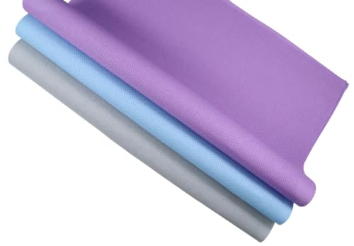 Image of KCS 3 pc of 15 inch x 18 inch(38cmx45cm) 16 Count Cross Stitch Cotton Aida Cloth Needlework Rolled Fabric Box,16CT,Light Grey+Light Blue+Lavender