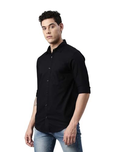 Image of THE SOUL PATROL Men's Casual Regular Fit Full Sleeve Premium Cotton Button-Down Shirt with Single Patch Pocket - Stylish, Classic, Comfortable, and Elegant for Everyday Wear