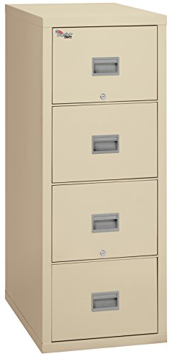 Fireking Patriot 4P1831-Cpa One-Hour Fireproof Vertical Filing Cabinet, 4 Drawers, Deep Letter, 18" W X 31" D, Parchment, Made In Usa #TOP4