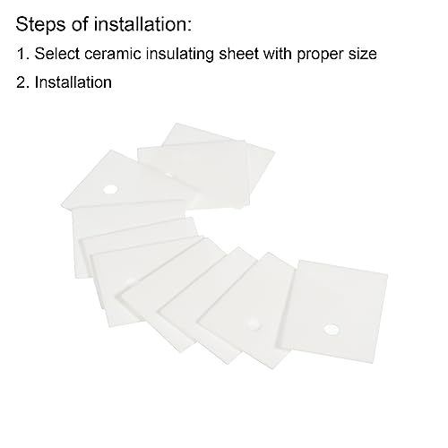 PATIKIL 30Stk Aluminiumoxid Keramik Blatt Kühlkissen Isolierblatt 4mm Loch Hohe Hartness für MOS Transistor 28x22x0.65mm(1.1x0.87x0.03\)