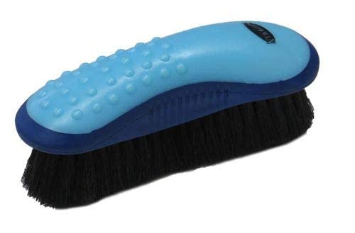 Showman Extra Soft Horse Hair Finishing Brush w/Grip Dot Handle (Blue)