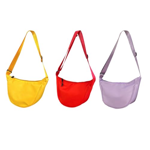 Image of VELURA SYDL Crossbody Crescent Bag Fashionable Nylon Hobo for Women Handbag Shoulder Bag Yellow|1 Shoulder Bag|Clothing, Shoes & Accessories