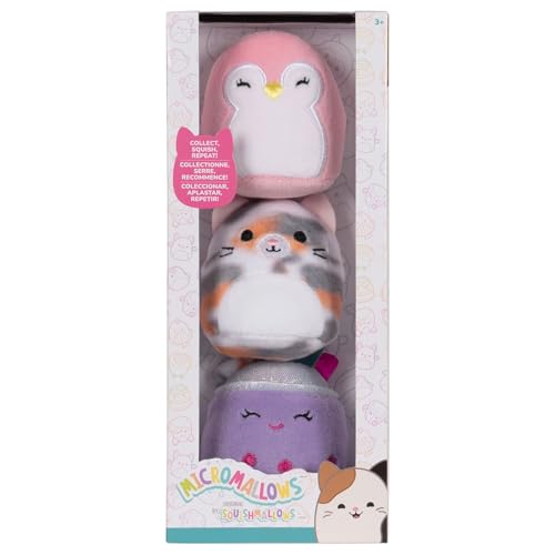 Micromallows SQMM0122 3er Pack superweiche Mini-Squishmallows 6 5 cm Plüschfiguren (Piper Niamh Tahoe)