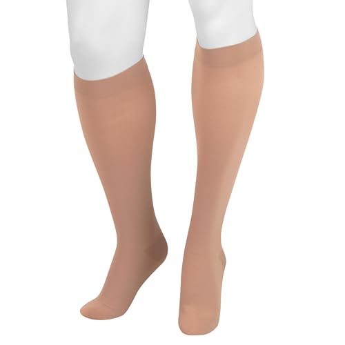 Image of Juzo Dynamic Varin 3511 Knee-High 20-30 mmHg Closed Toe Compression Knee with Silicone Top Band - Men & Women, Regular