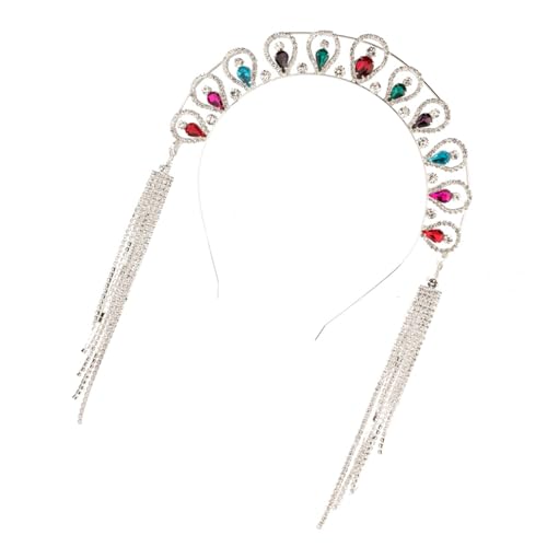 Bandeau de mariée avec pompon en strass ornement cheveux mariage 20x17,5 cm
