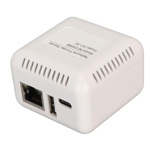  Sxhlseller Server stampante USB 2.0 di rete, adattatore LAN USB Print Server, Wireless Print Server Support BT Connection per Windows XP, per Windows 7, per Windows 8, per Windows 10 (spina USA)