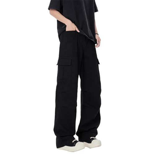 Men's Pants Workwear Straight Leg Loose Fit Retro High Street Summer Casual Long Pants for Men