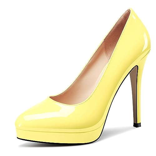 Image of Castamere Womens High Heels Platform Pumps Slip-on Stilettos 12CM Heel Office Dress Shoes