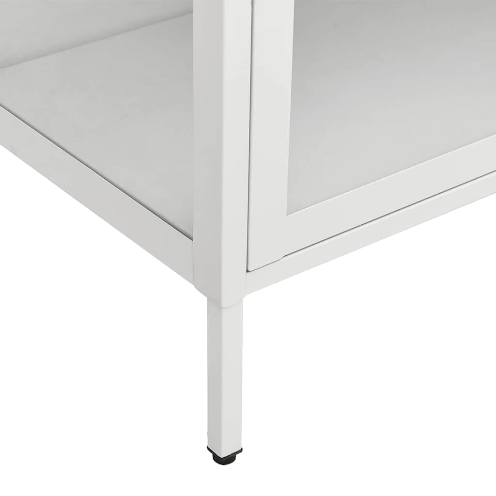 Vitrina Blanco 90x40x180 cm Acero Vidrio Templado | 4 estantes ajustables, resistentes y duraderos, fáciles de limpiar, armario auxiliar