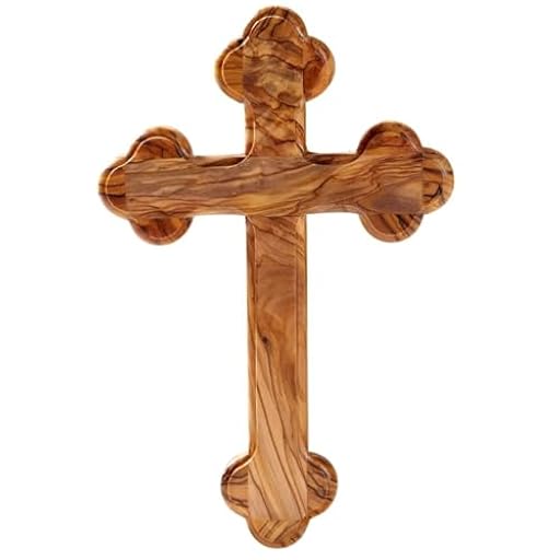 KASSIS Cruz colgante de madera de olivo, bordes redondeados 13 cm - Crucifijo de Belén hecha a mano - Regalo para confirmación, comunión y bautizo, Decoración religiosa, bendición para el hogar | Ya disponible en tu tienda friki favorita! En mundofriki.es!
