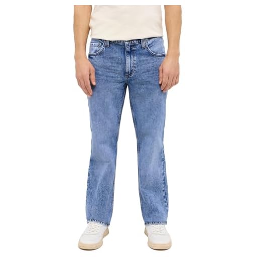 MUSTANG Herren Jeans Big Sur Regular Fit Jeanshose Hose Denim Stretch Baumwolle Schwarz Blau Denim Black Denim Blue w30-w40 (38W / 36L, Denim Blue (5000-202))