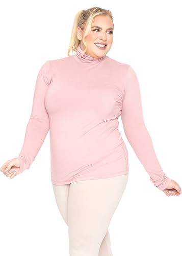 Image of Womens Turtle Neck | Long Sleeve and Sleeveless Top | Plus Size XL-7X | Tops Women White Turtleneck Women
