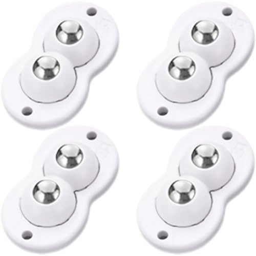GARVALON Ruedas Autoadhesivas Pequeñas de Doble Bola Mini Ruedas Giratorias Suaves para Cajas de Almacenamiento y Botes de Basura de ABS y Acero Inoxidable para Uso Doméstico y Movilidad
